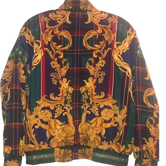 Vintage Margos Jacket Windbreaker Chain Link Ángel Cherub Woman’s Large - Picture 2 of 11